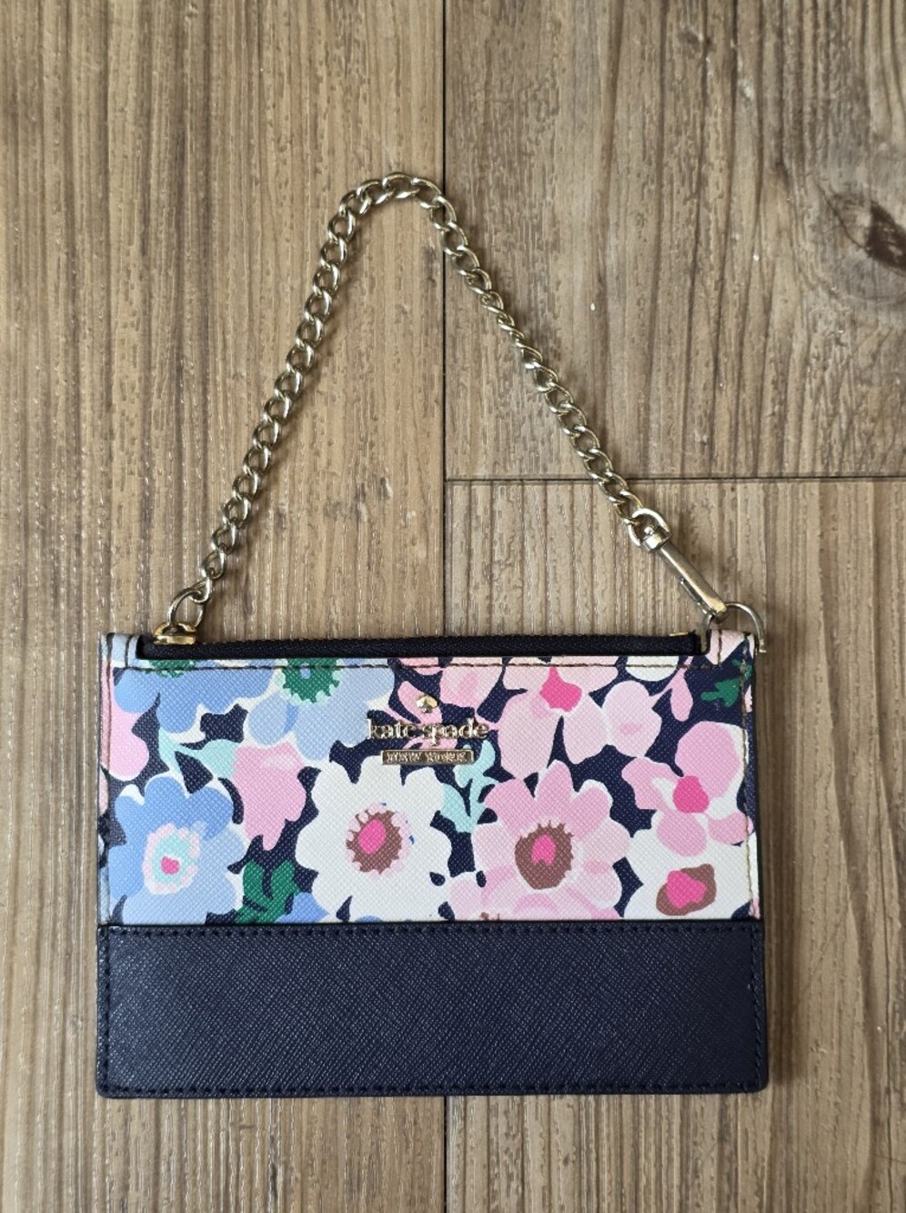Kate Spade Floral Wallet on Chain - Pink Blue Multi